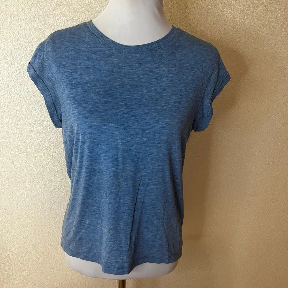 Lululemon Box It Out Short Sleeve T-shirt In Heathered Amalfi Blue SMALL